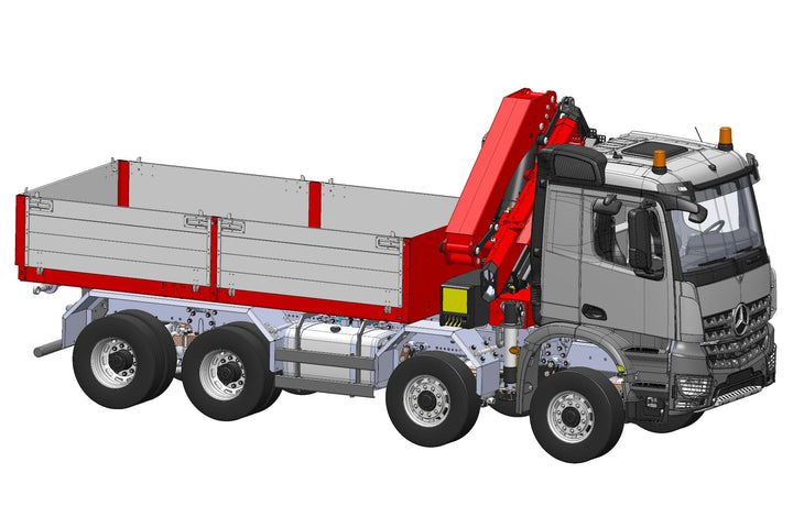 Arocs 4-Achs-Baustoff-LKW Palfinger Ladekran