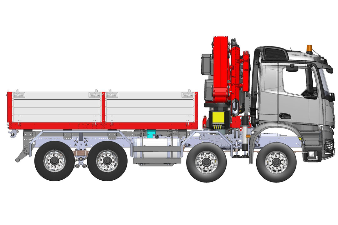 Arocs 4-Achs-Baustoff-LKW Palfinger Ladekran