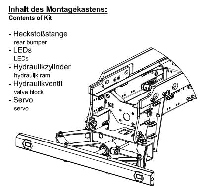 Teleskopierbare Heckstoßstange für Abrollkipper