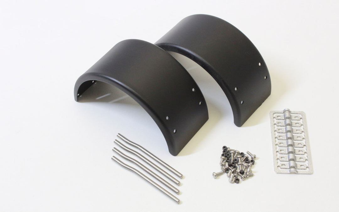 Aluminium Kotflügel, breit, schwarz (2 Satz)